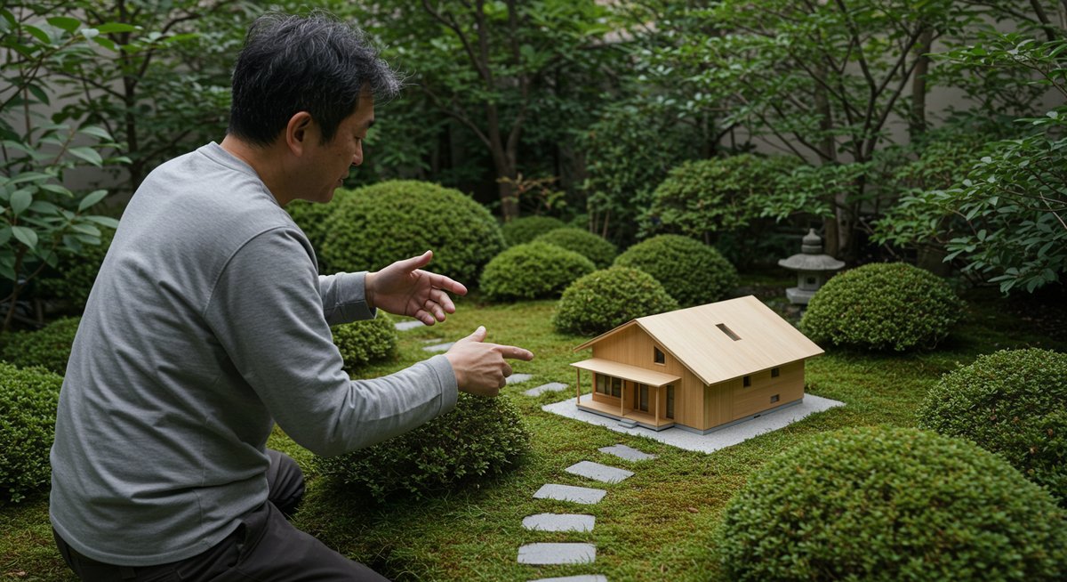 庭 に 小さな 家 を 建てる