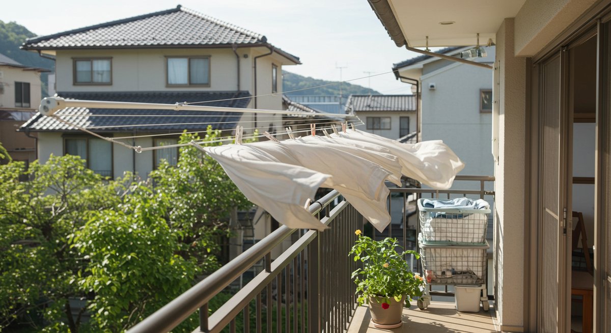 物干しワイヤー 賃貸 穴あけない