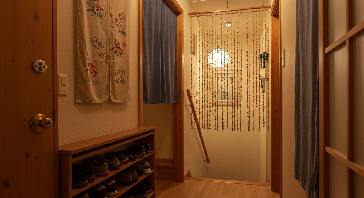 玄関入ってすぐ階段 目隠し