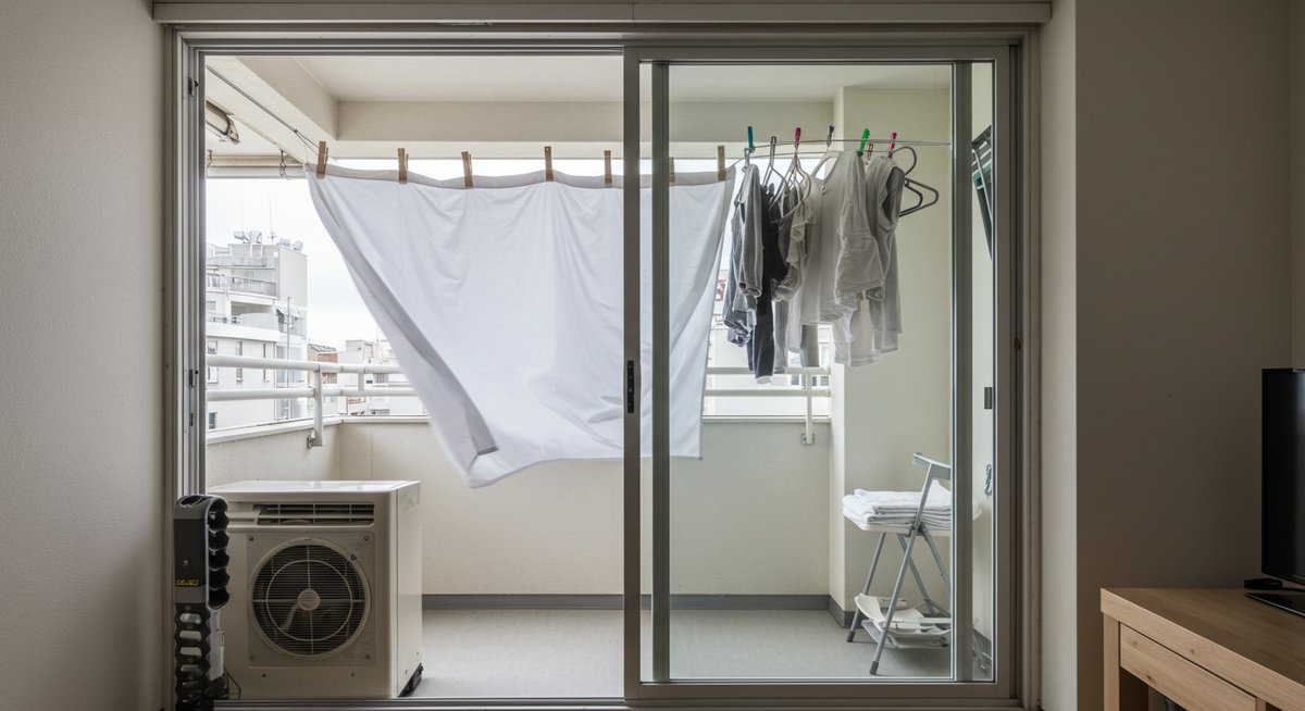 インナーバルコニー 洗濯物 乾かない