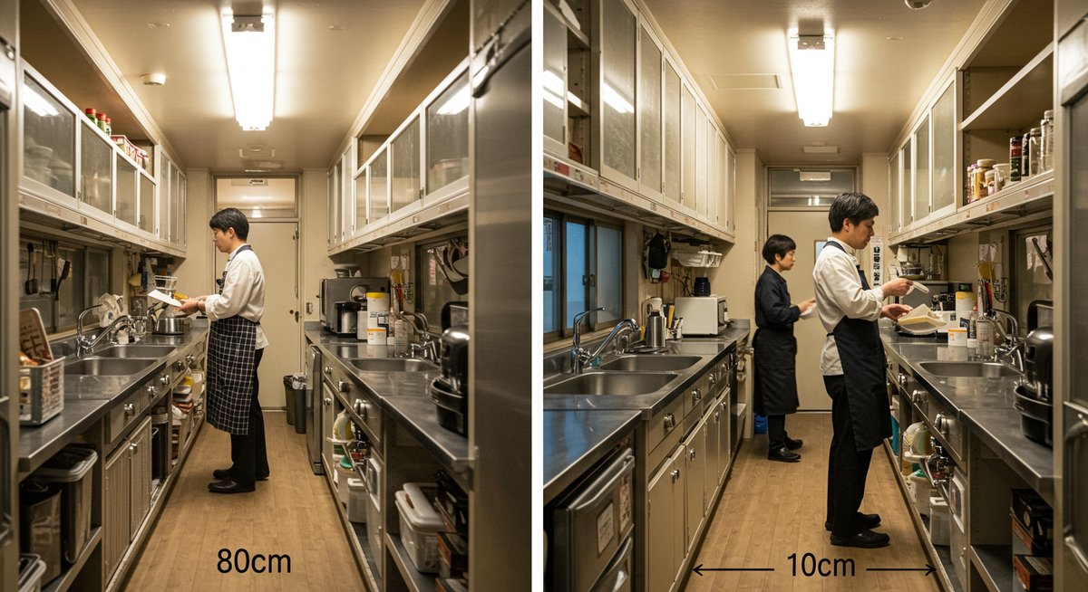 キッチン 通路幅 100cm