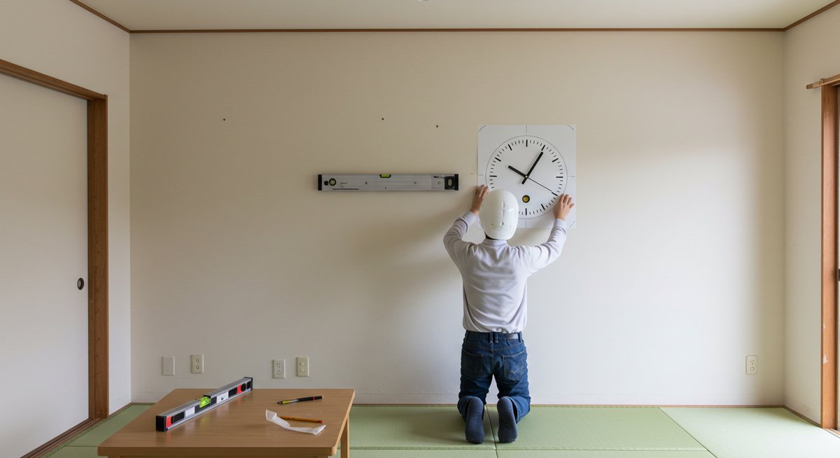 新築 壁掛け時計 穴開けたくない