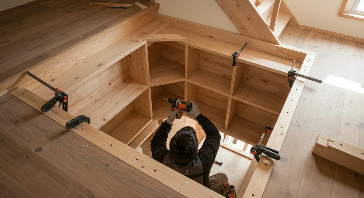 階段下収納 斜め diy